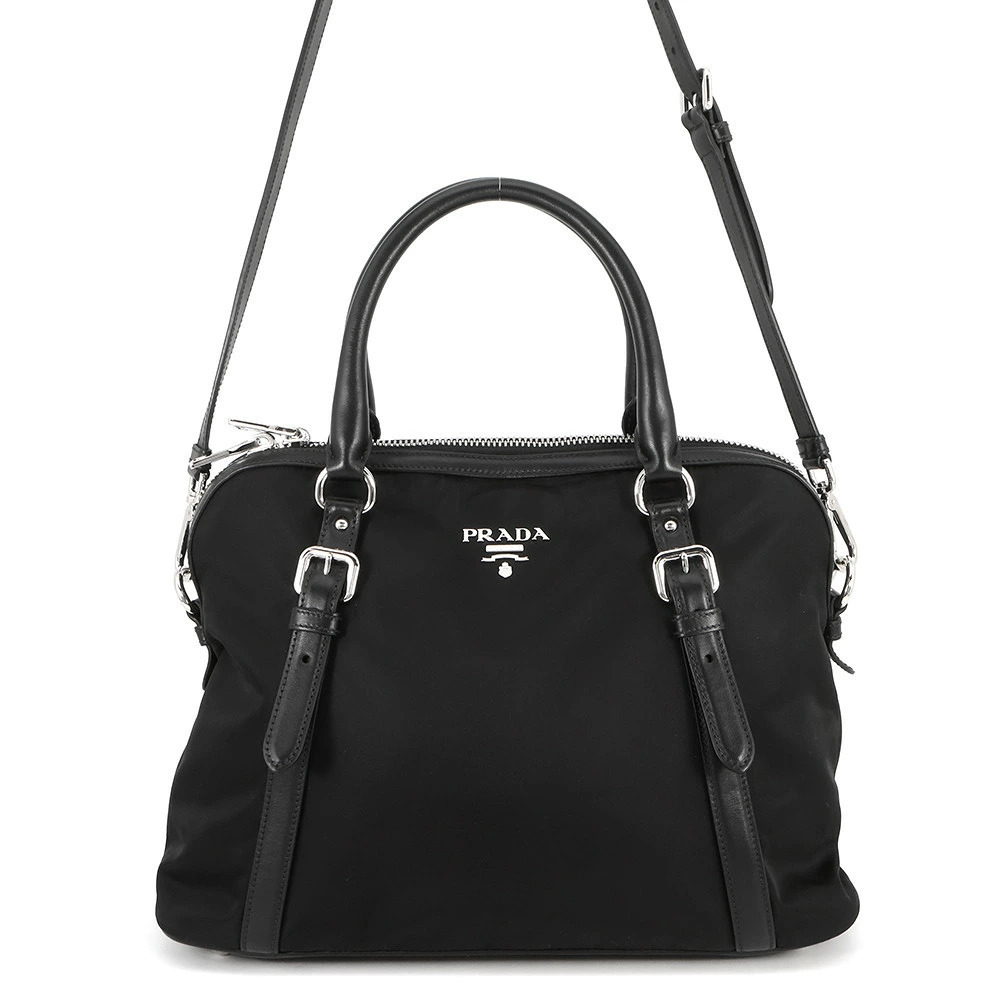Prada handbag leather shoulder bag black